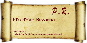 Pfeiffer Rozanna névjegykártya