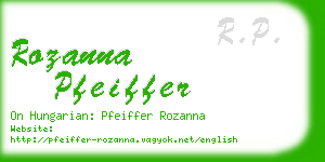 rozanna pfeiffer business card